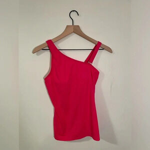 Lands' End Women's Pink One-Shoulder Swimsuit Top